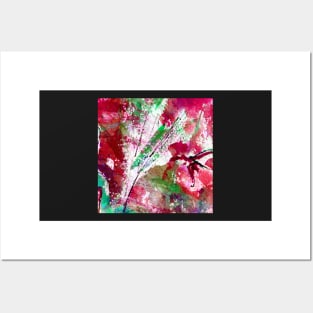 Intuitive Organic Abstract Watercolor in Red Posters and Art